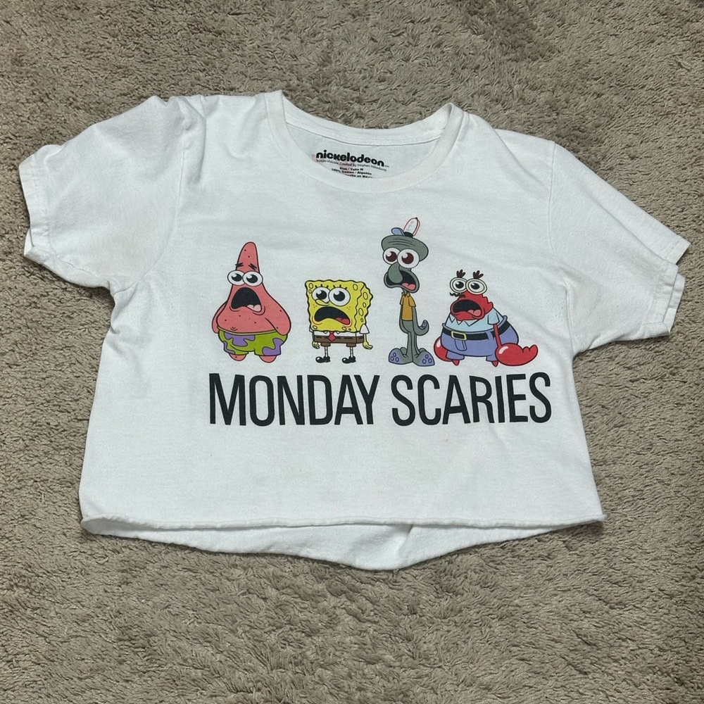 Nickelodeon Sponge Bob White Graphic T-Shirt size M - Picture 4 of 7